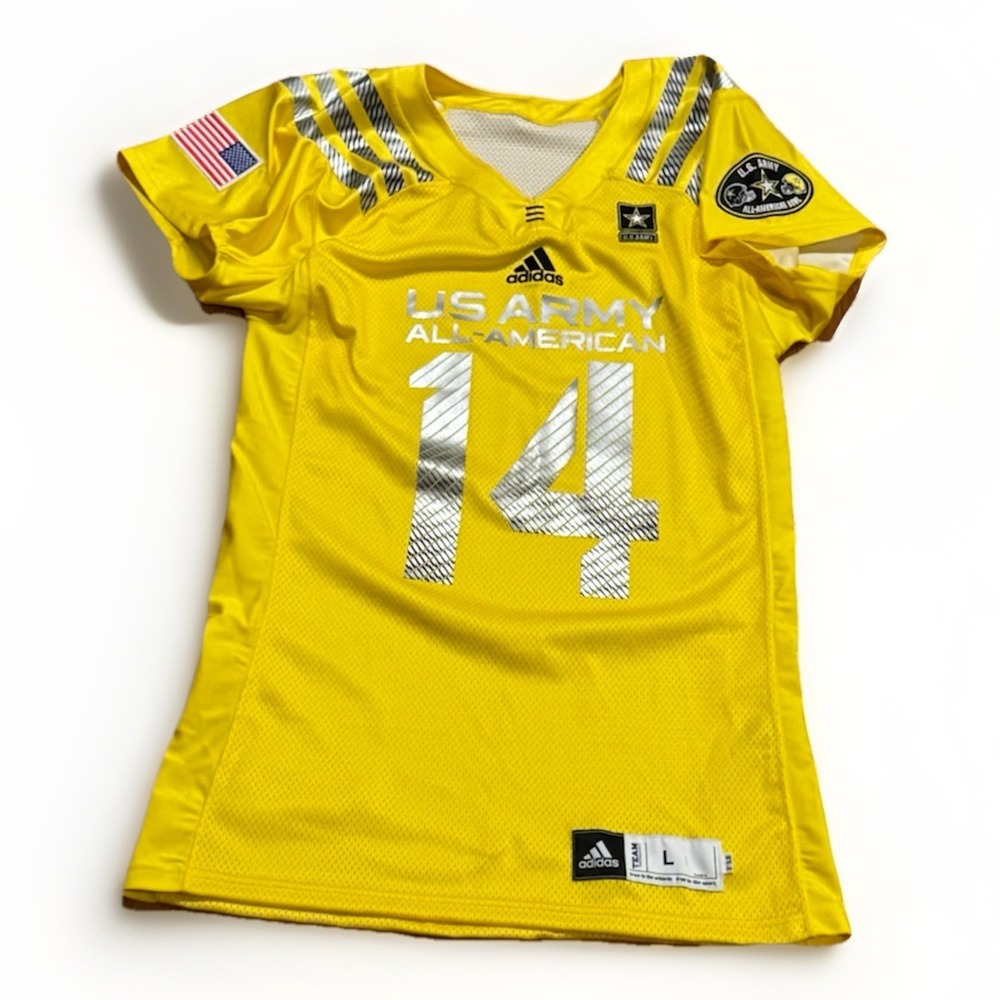 U.S. Army All-American 2014 Bowl Adidas Football Jersey USA Team Yellow L